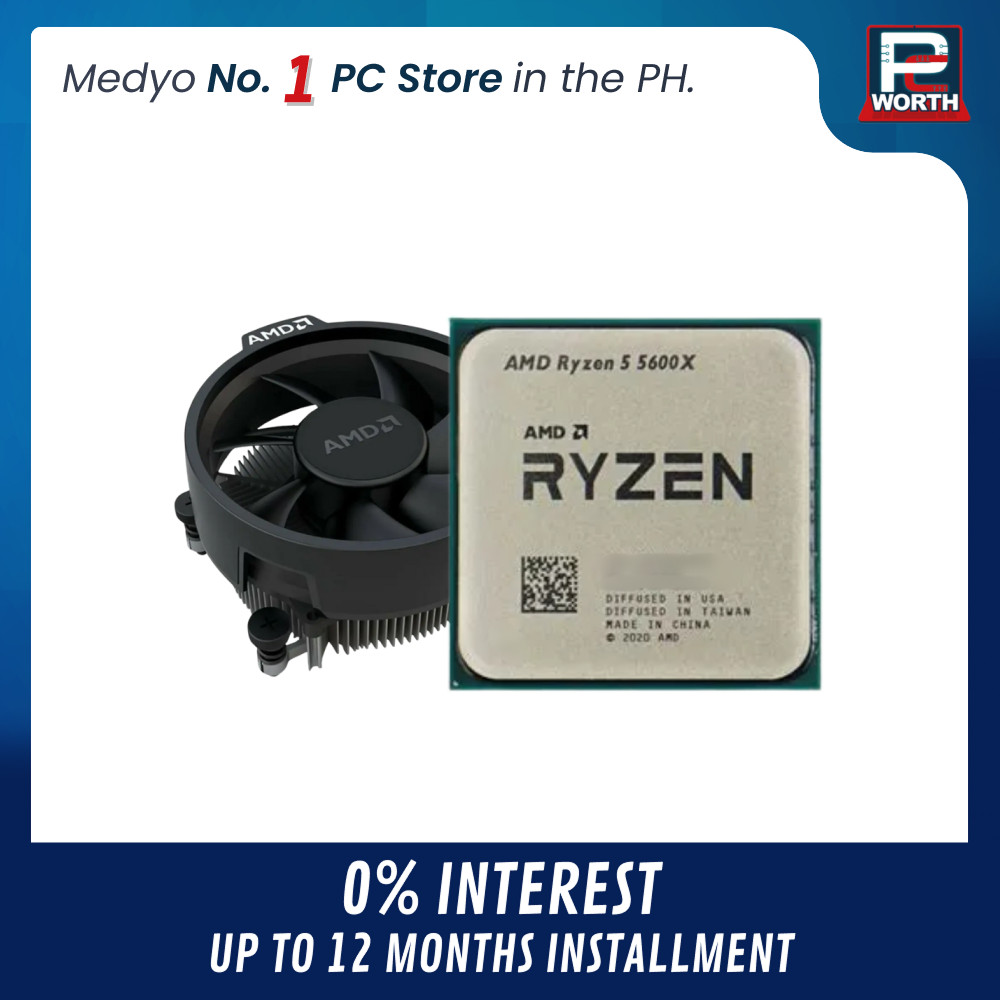 AMD RYZEN 5 5600X MPK (AM4) WITH WRAITH STEALTH COOLER (TRAY TYPE