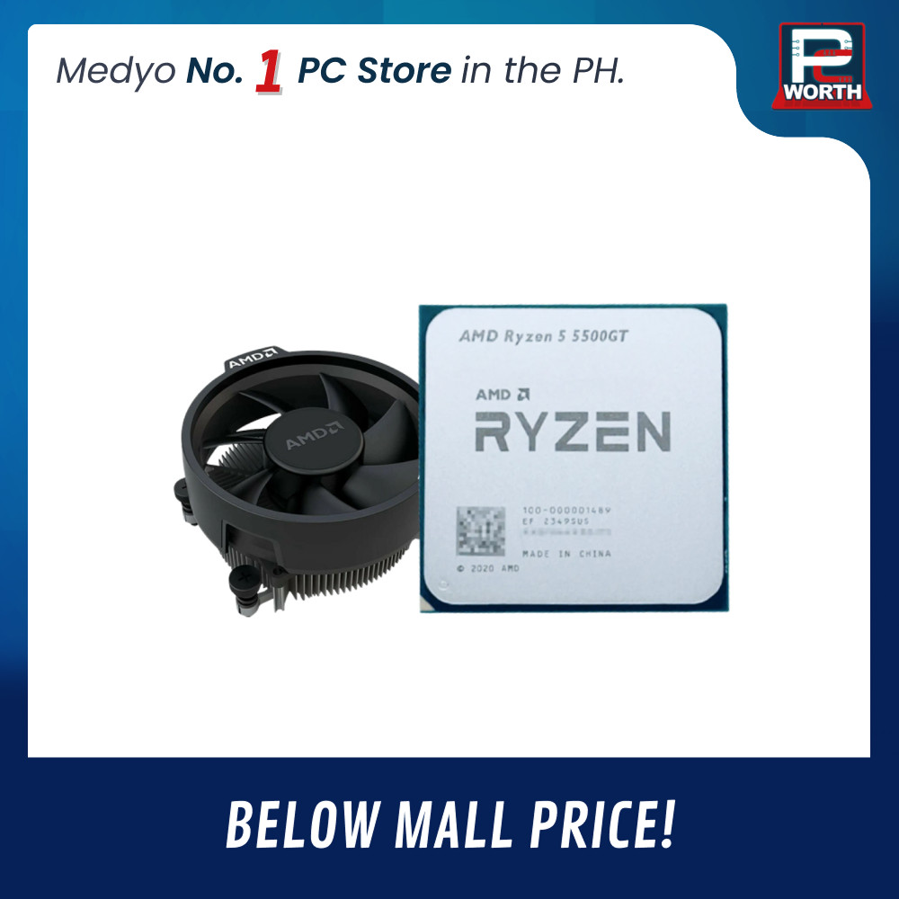 AMD RYZEN 5 5500GT MPK (AM4) WITH WRAITH STEALTH COOLER (TRAY TYPE