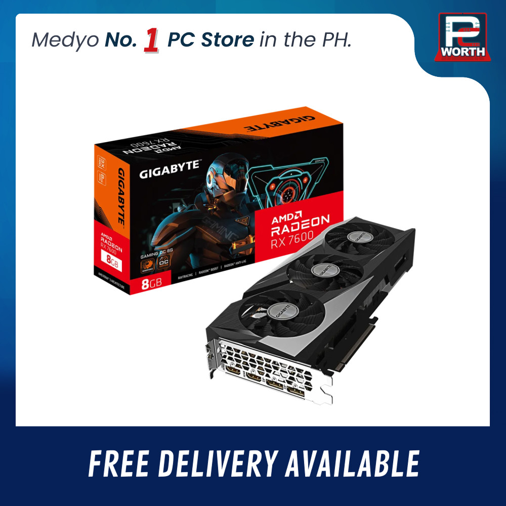 RADEON RX 7600 GIGABYTE GAMING OC 8GB GDDR6 TRIPLE FAN | PC Worth