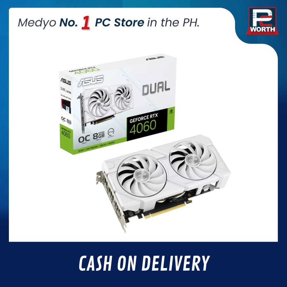 GEFORCE RTX 4060 ASUS DUAL EVO OC 8GB GDDR6 WHITE DUAL FAN | PC Worth