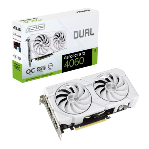 GEFORCE RTX 4060 ASUS DUAL EVO OC 8GB GDDR6 WHITE DUAL FAN | PC Worth
