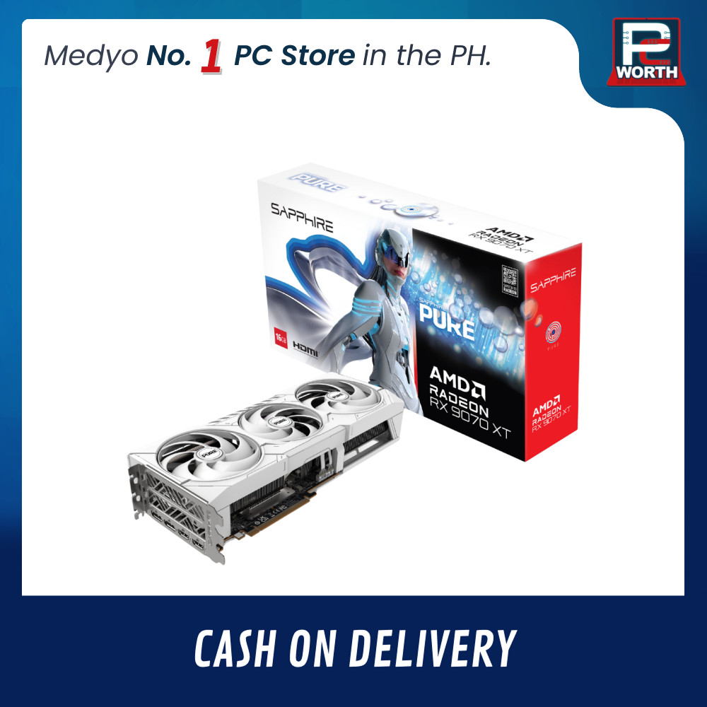 RADEON RX 9070XT SAPPHIRE PURE GAMING OC 16GB GDDR6 WHITE TRIPLE