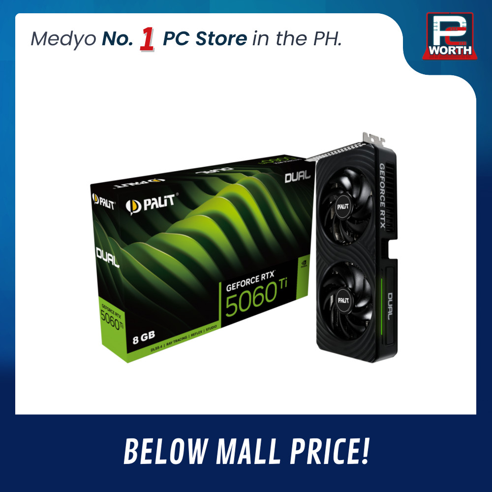 GEFORCE RTX 5060 TI PALIT DUAL 8GB GDDR7 BLACK DUAL FAN | PC Worth