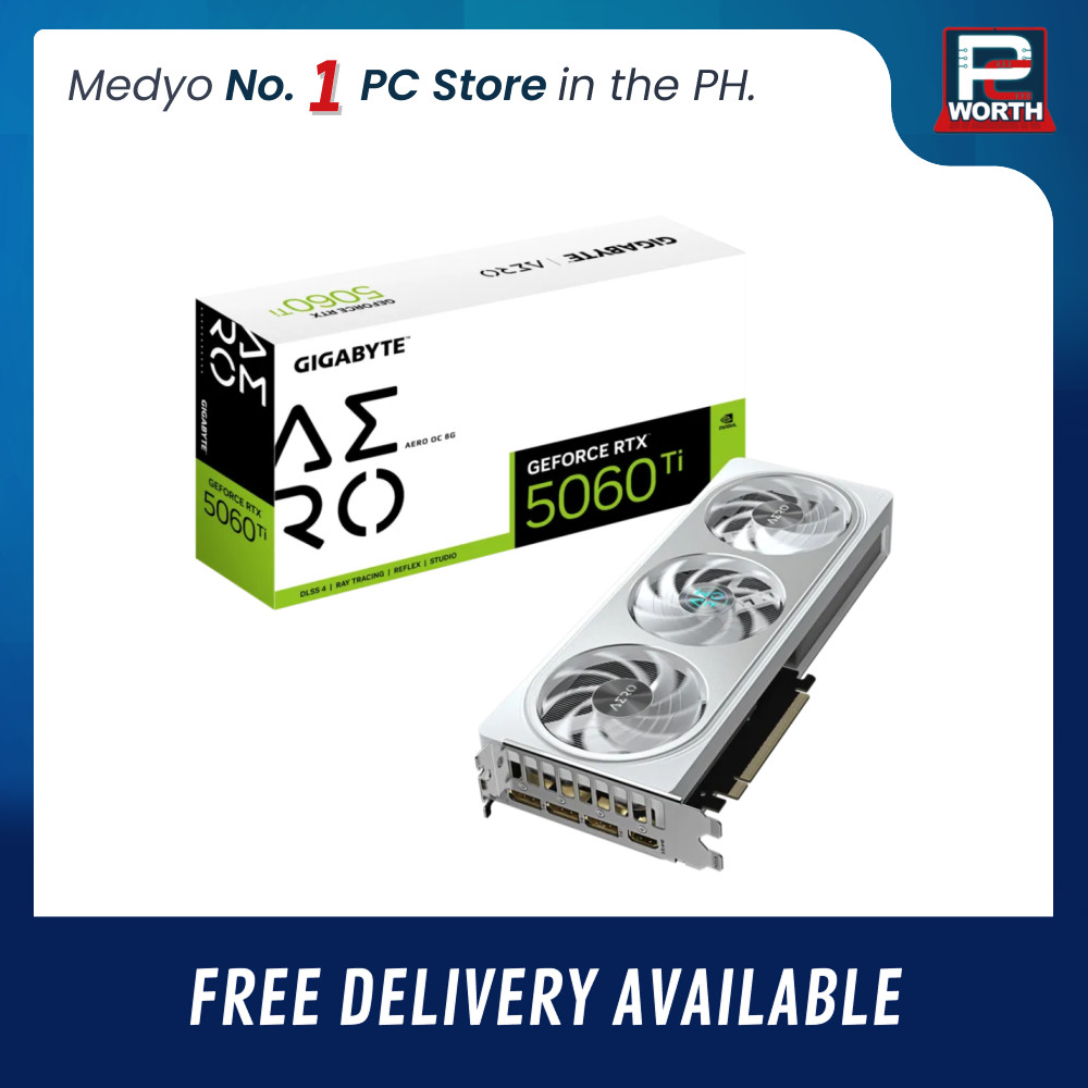 GEFORCE RTX 5060 TI GIGABYTE AERO OC 8GB GDDR7 WHITE TRIPLE FAN