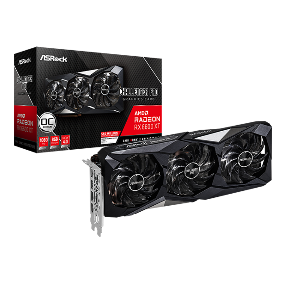 RADEON RX 6600 XT ASROCK CHALLENGER PRO OC 8GB GDDR6 TRIPLE FAN