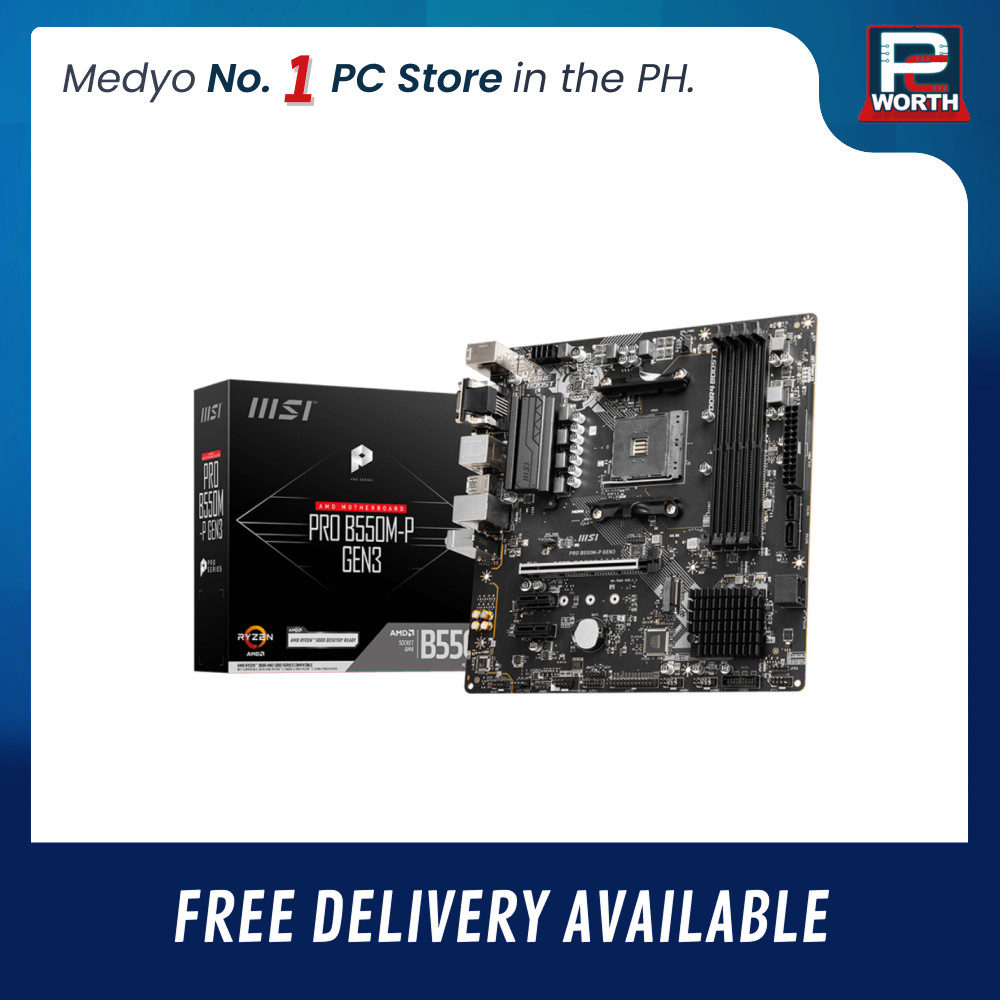 MSI PRO B550M-P GEN3 DDR4 MATX AM4 | PC Worth