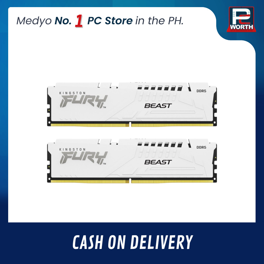 KINGSTON FURY BEAST NON-RGB WHITE 16GBX2=32GB 6000MHZ DDR5 XMP
