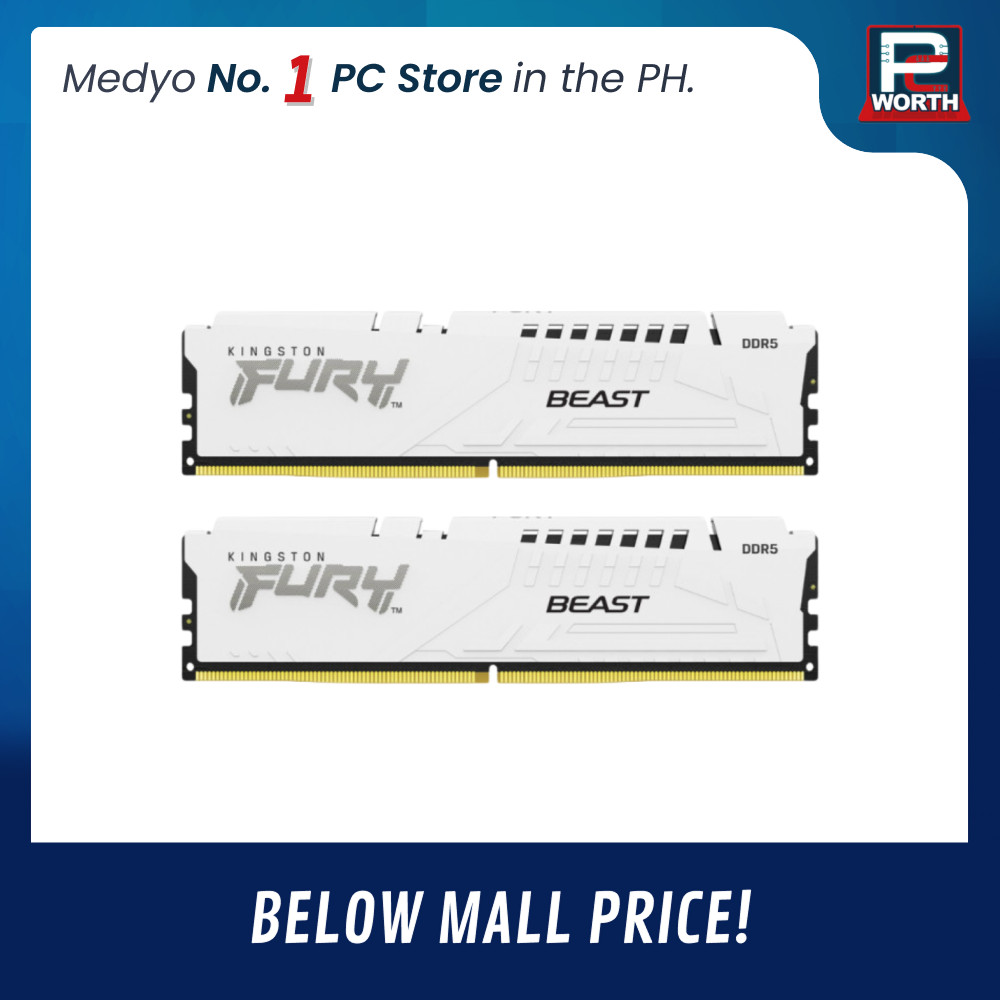 KINGSTON FURY BEAST NON-RGB WHITE 16GBX2=32GB 5200MHZ DDR5 XMP