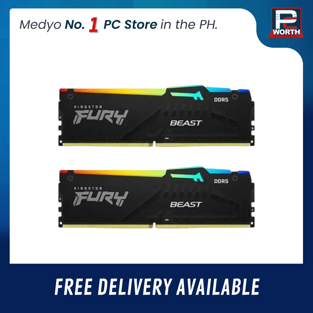 KINGSTON FURY BEAST RGB BLACK 32GBX2=64GB 6400MHZ DDR5 CL32 XMP