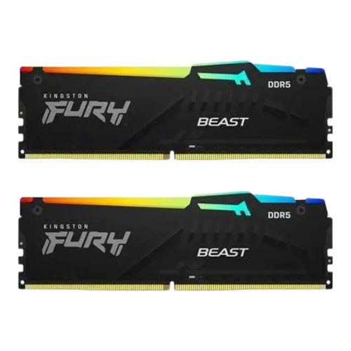 KINGSTON FURY BEAST RGB BLACK 32GBX2=64GB 6400MHZ DDR5 CL32 XMP