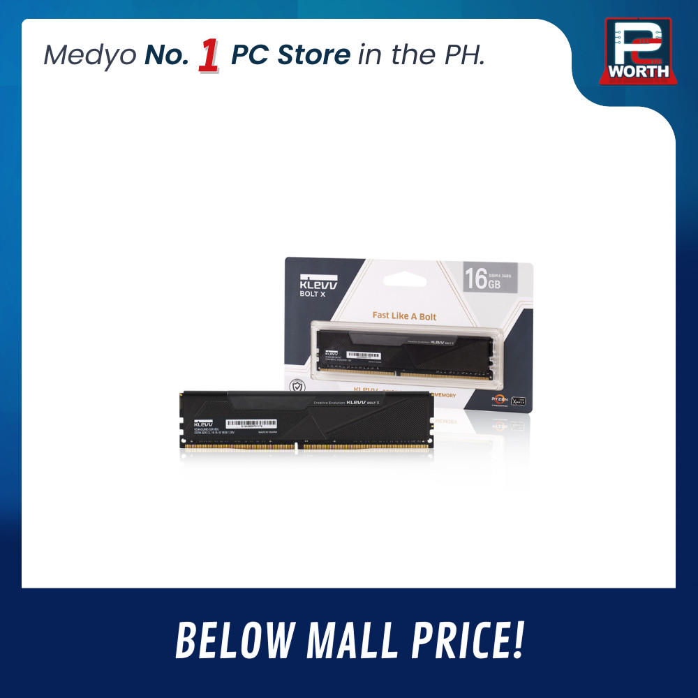 KLEVV BOLT X DDR4 NON-RGB BLACK 16GBX1=16GB 3200MHZ DDR4 | PC Worth
