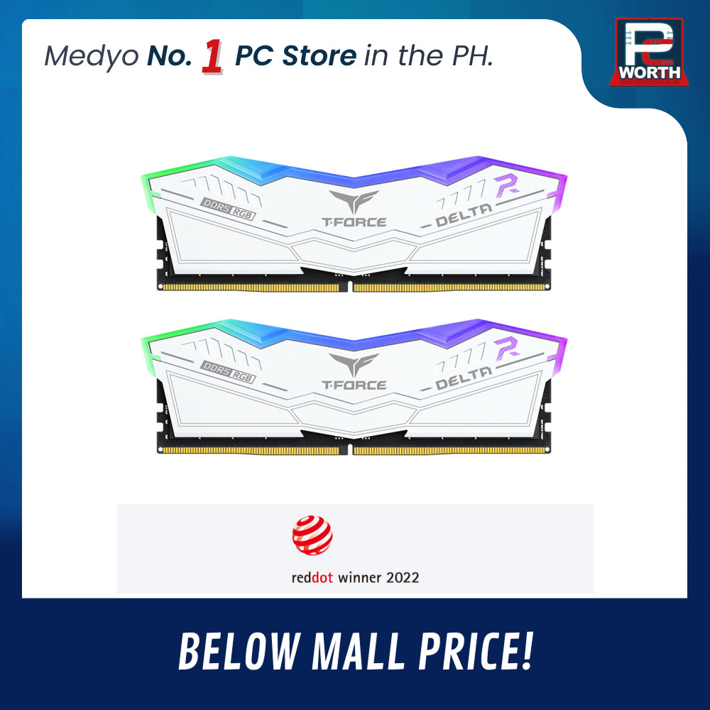 TEAMGROUP T-FORCE DELTA RGB WHITE 32GBX2=64GB 6000MHZ DDR5 CL38